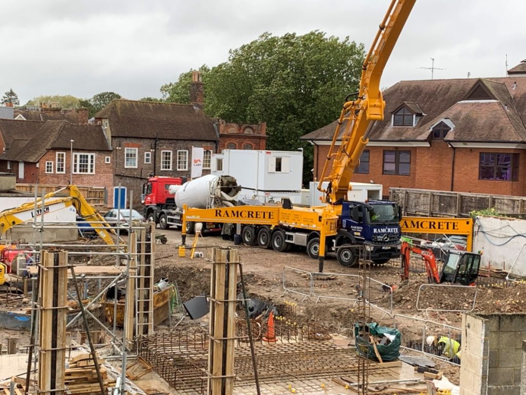 Concrete pour on site