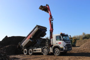 Unloading material at Shorncote Quarry inert tipping area