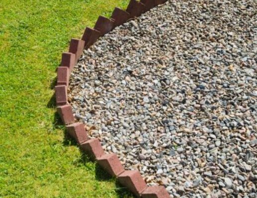Accent gravel garden landscaping