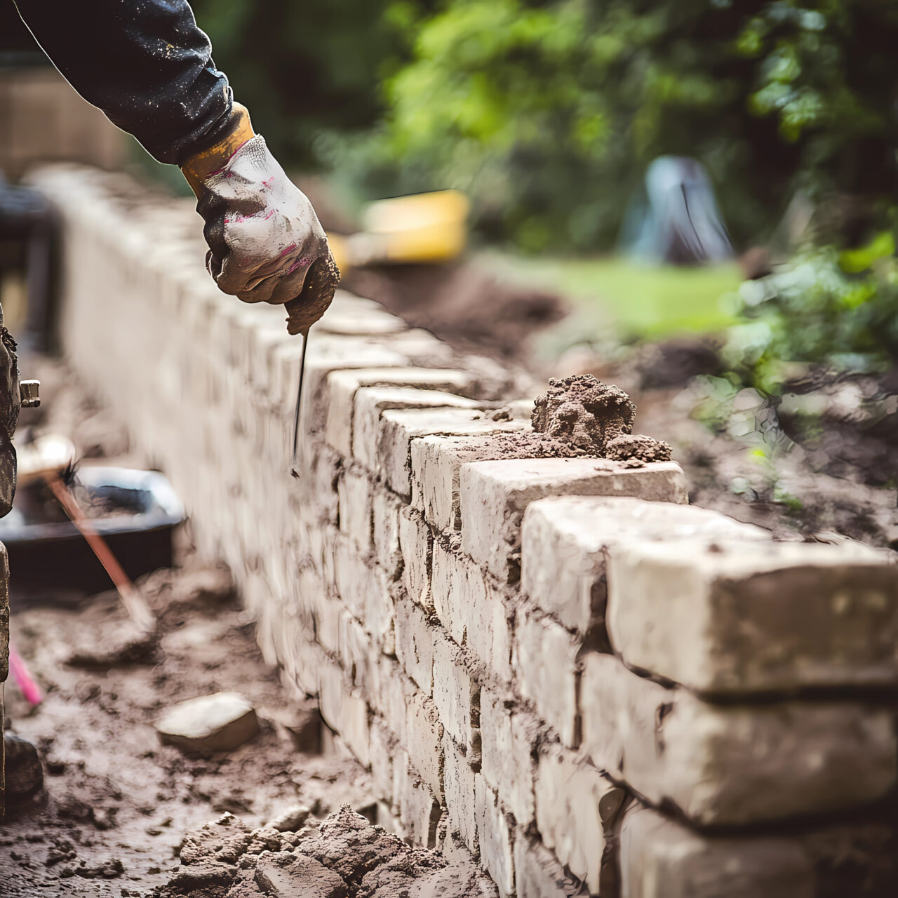 Garden wall DIY footing mini mix concrete