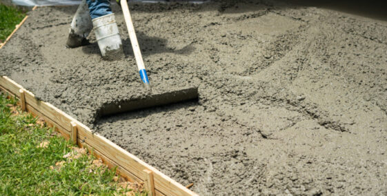 concrete pour garden DIY project