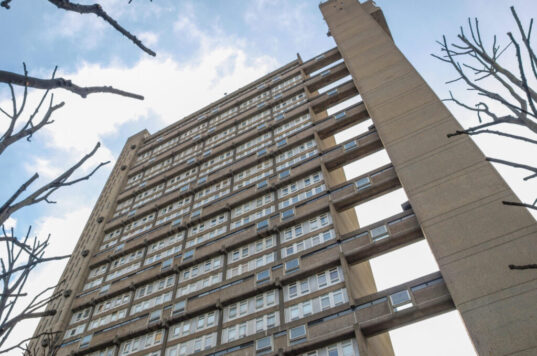 Concrete brutalism architecture Trellick Tower