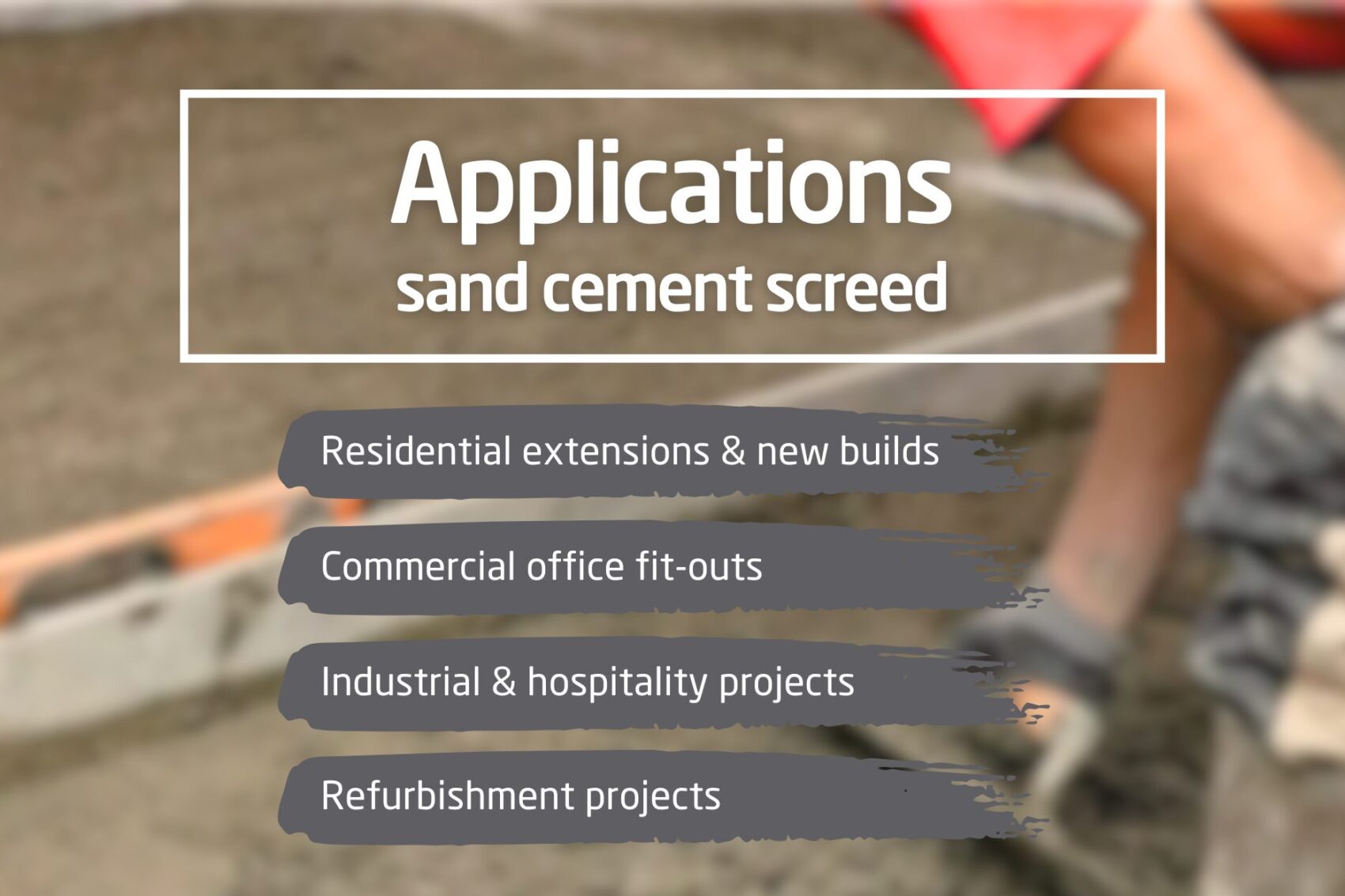 Five floor screed mistakes: Sand cement screed
