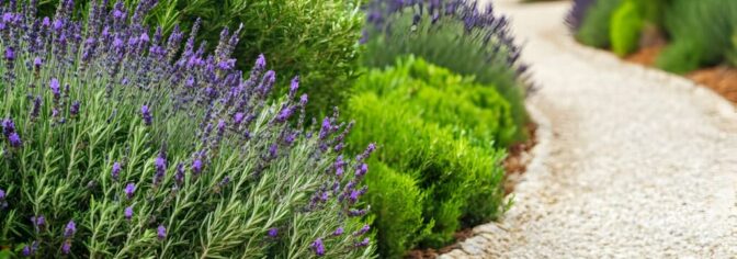 Landscaping aggregates with plants by Hills Quarry Products